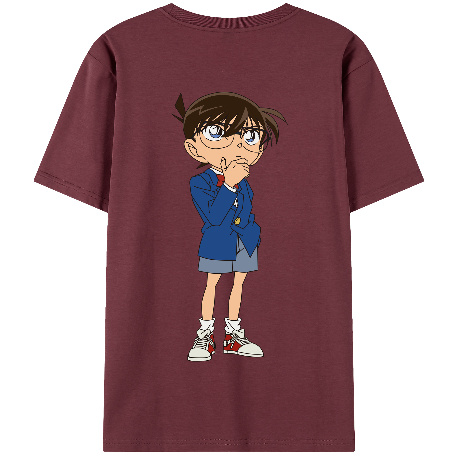 （画像用） 名探偵コナン 江戸川 コナン Detective Conan Conan Edogawa 綿100％半袖Tシャツ（背面プリント）